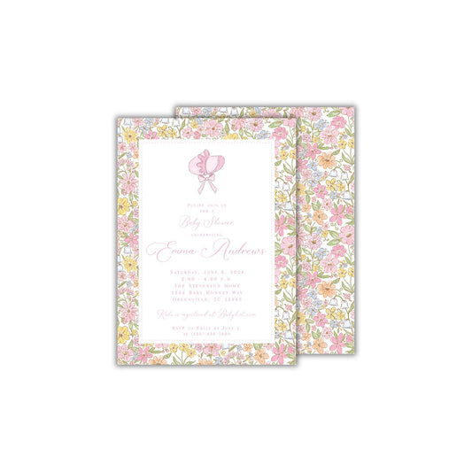 Baby Bonnet Baby Shower Invitation