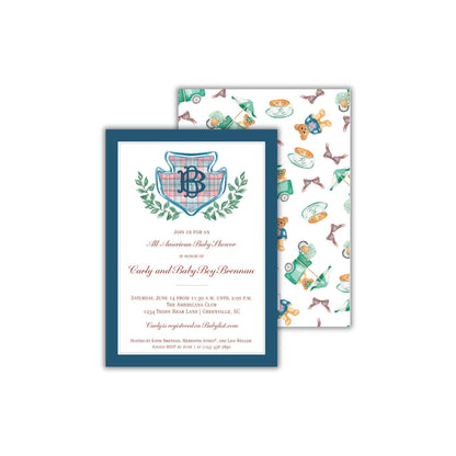 All-American Boy Baby Shower Invitation
