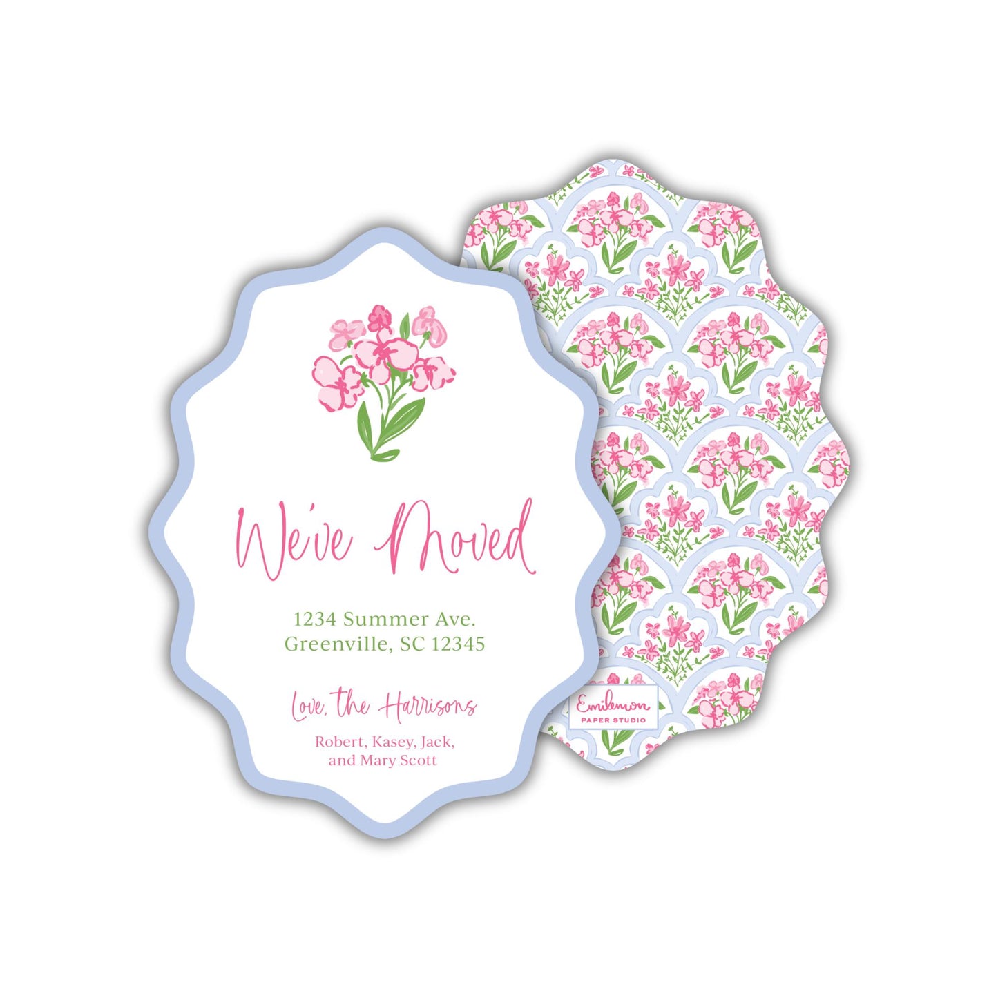 Preppy Floral Moving Announcements