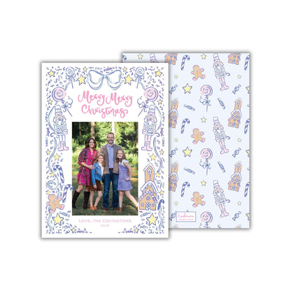 Candy Christmas Card - Blue/Pink