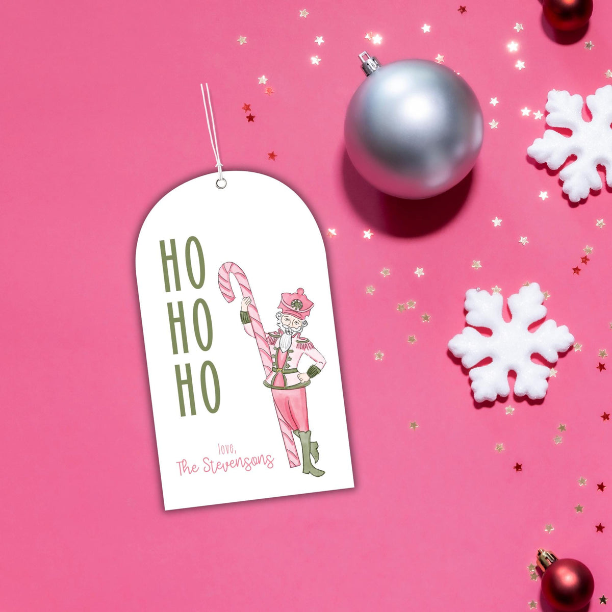 Pink Nutcracker Christmas Tags