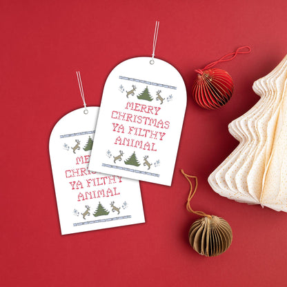 Filthy Animal Christmas Tags
