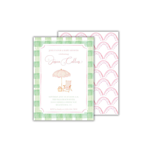 Preppy Beach Baby Shower Invitation