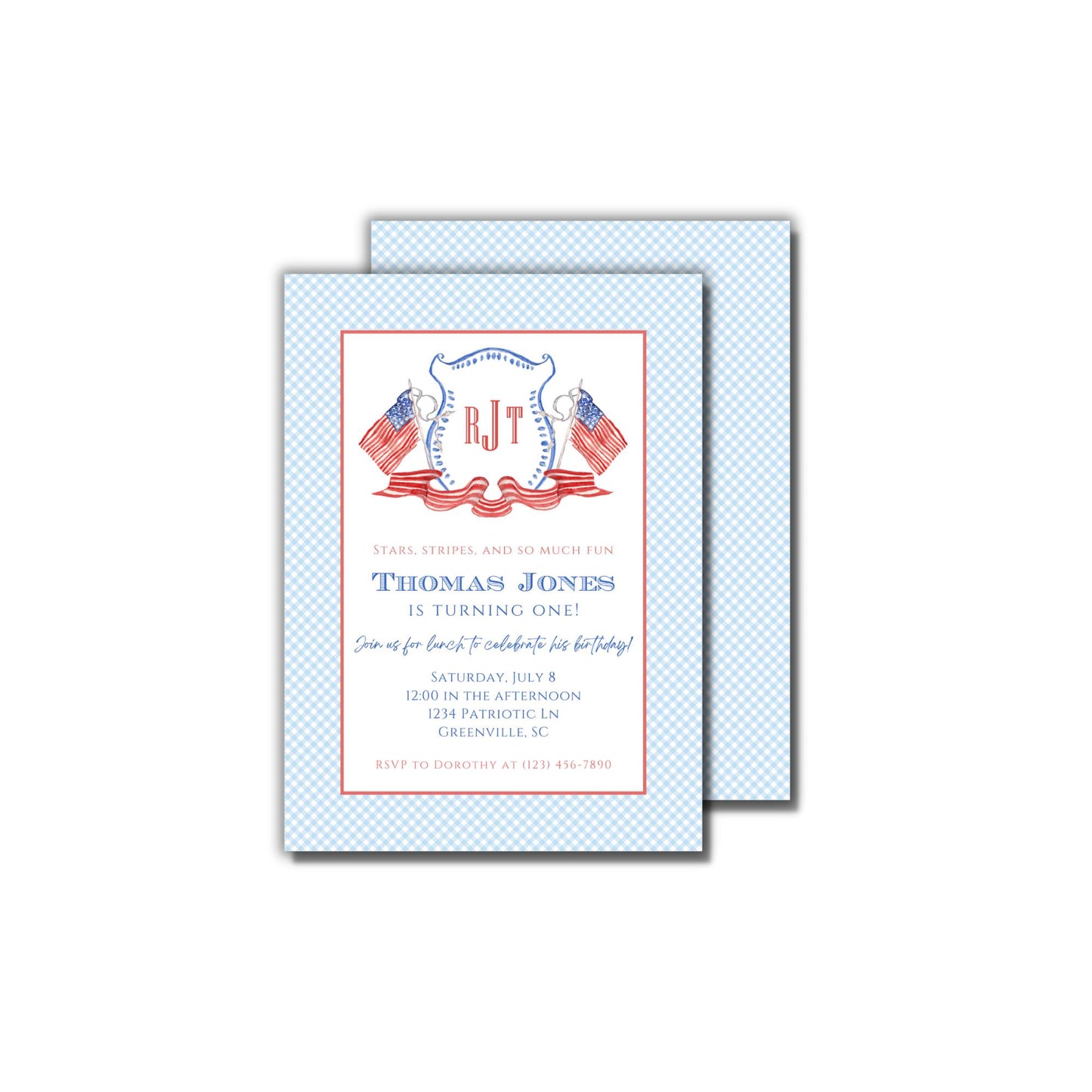 Patriotic Crest Invitation